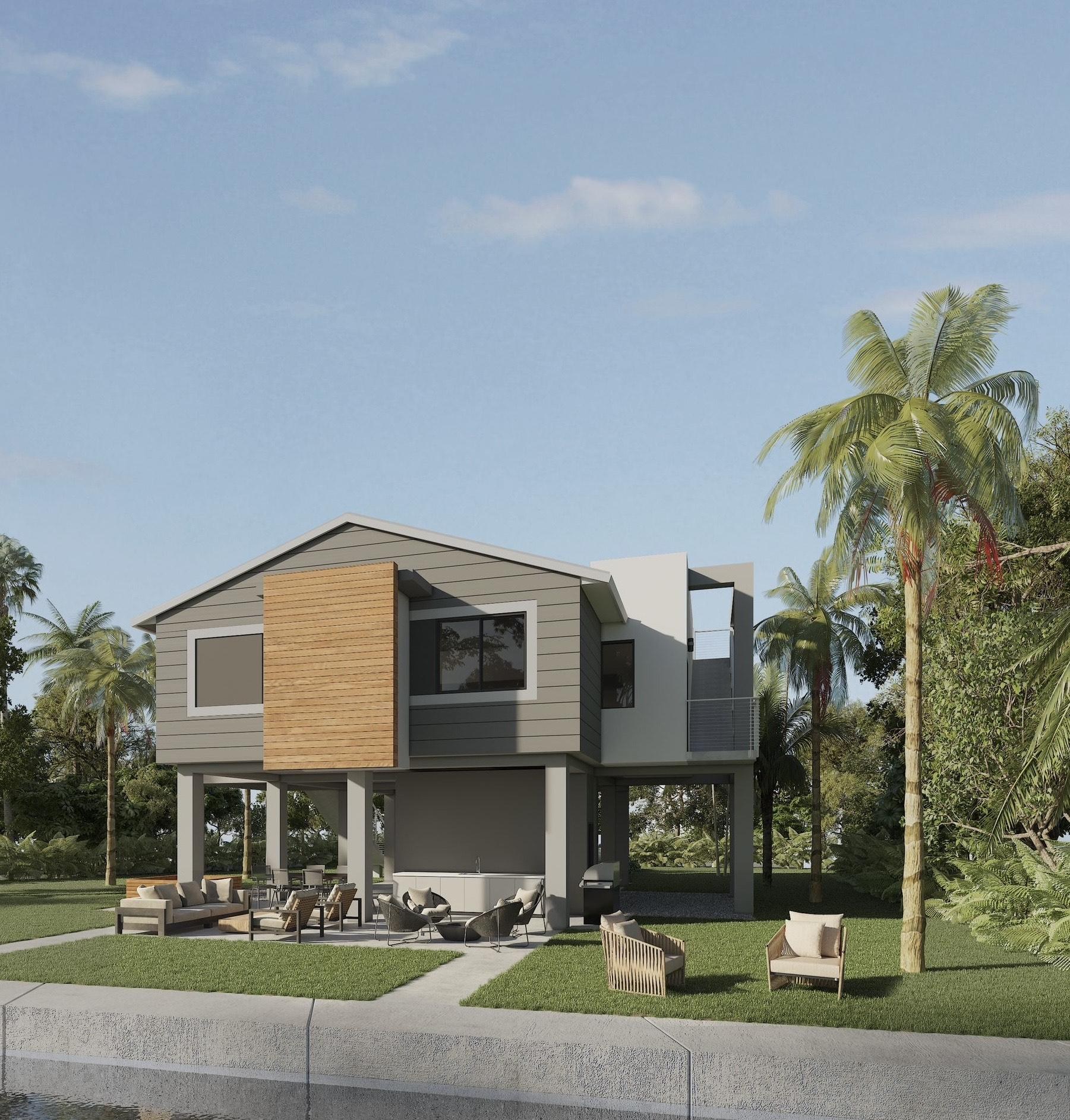 Architectural visualization of Cudjoe House in the Florida Keys
