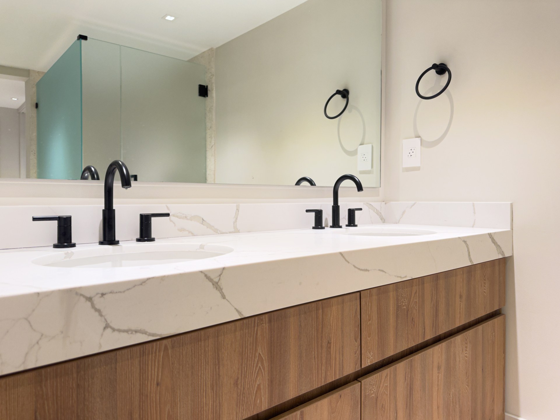 Bathroom vanity at Grove Isle Apartment